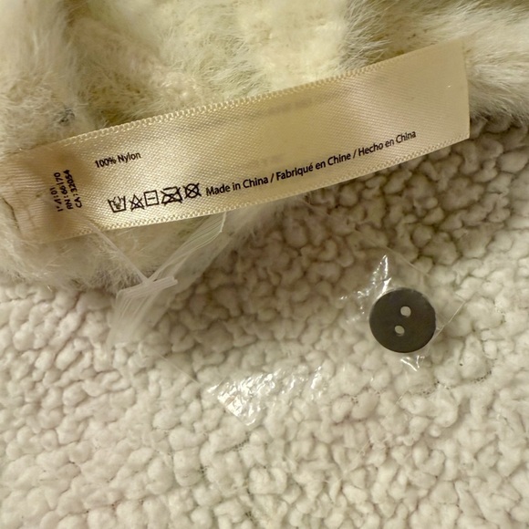 Free People One Wyatt Sela Fuzzy Eyelash Cardigan Sweater Ivory White - Picture 12 of 13